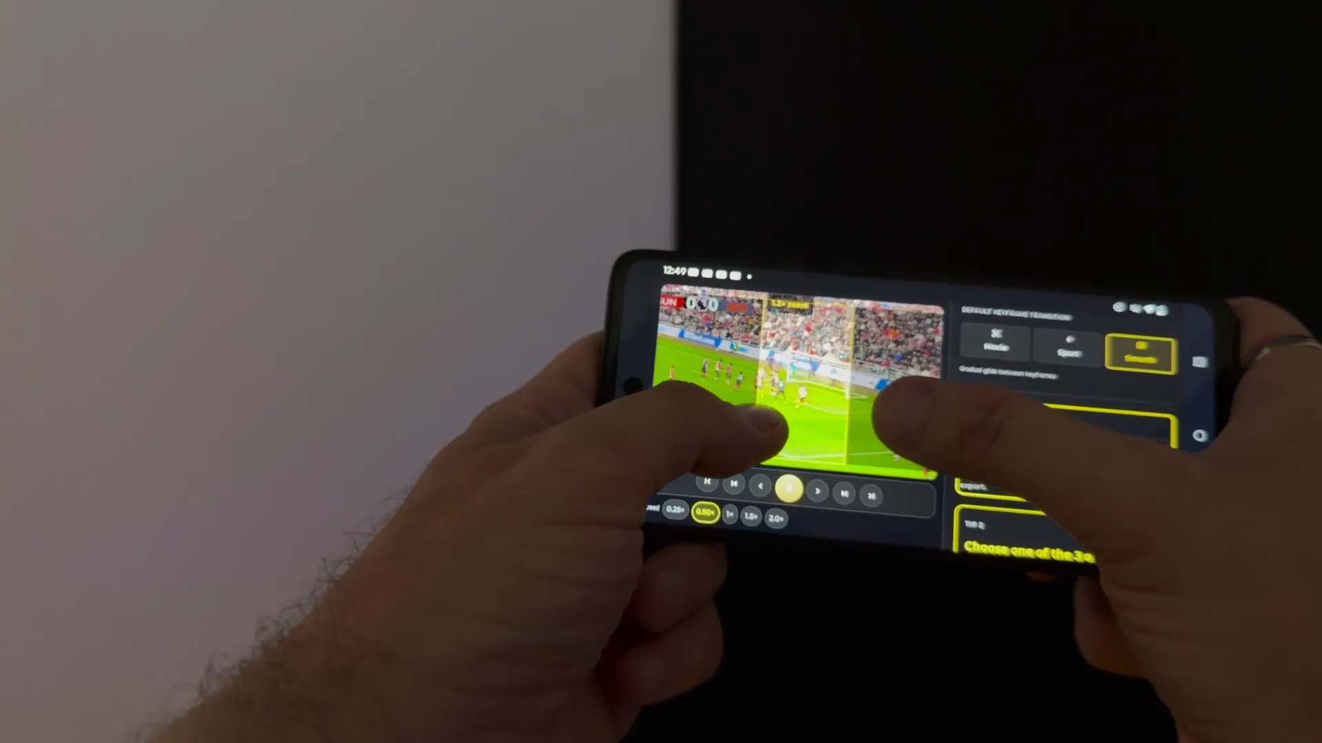 Cropper mobile shown in the uploaded soccer footage