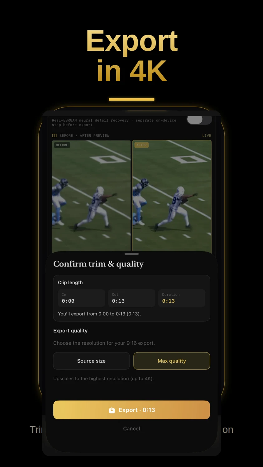 Export feature in the Cropper iOS app
