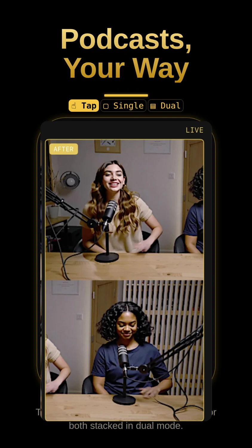 Dual view feature in the Cropper iOS app